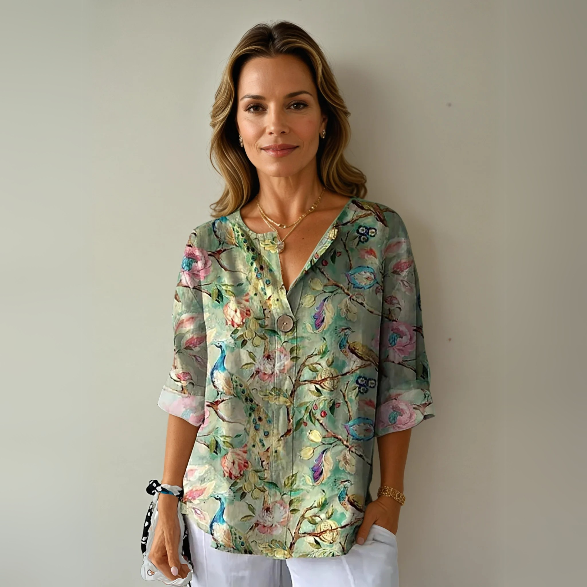Floral Print Blouse for Women - Elegant Summer Top 2