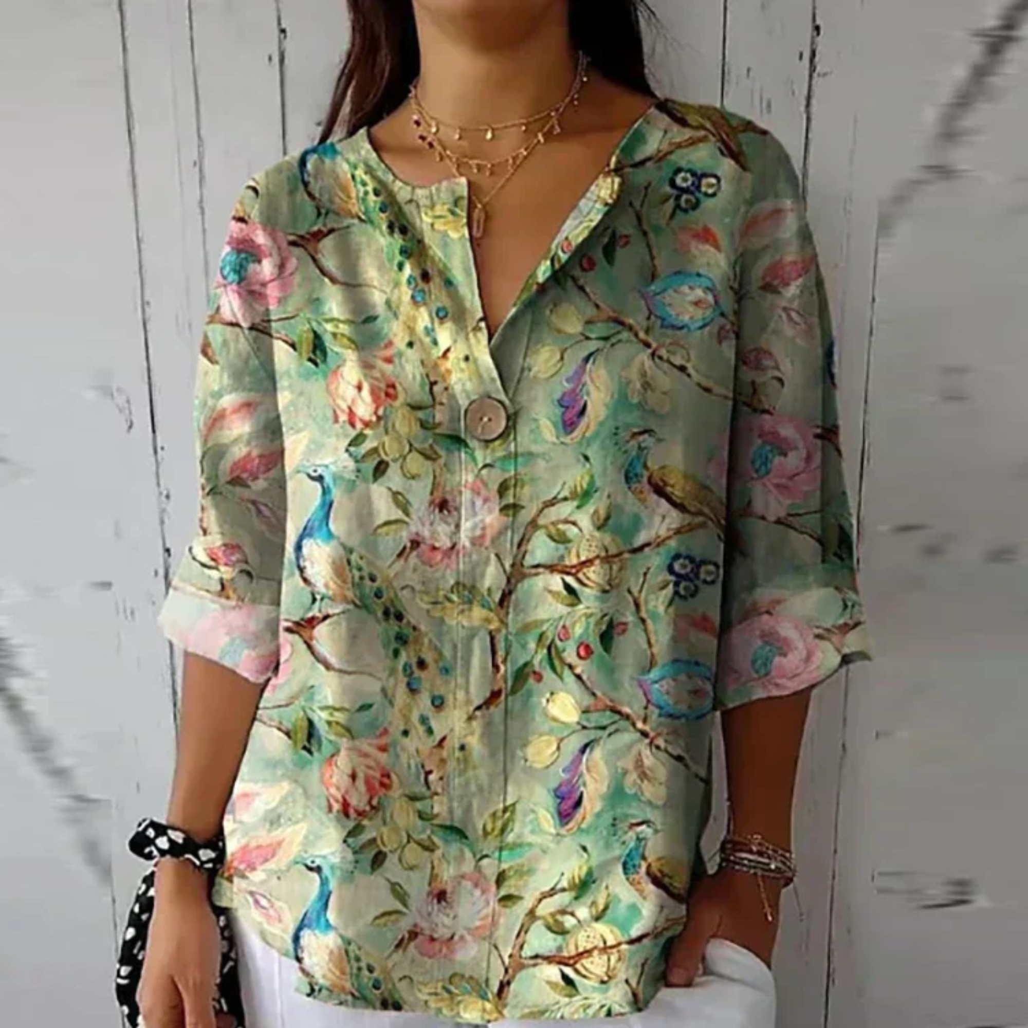 Floral Print Blouse for Women - Elegant Summer Top 6