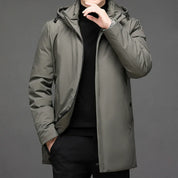 Men's zipper hood long jacket | winter-2