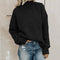 Oversize roll collar sweater for women-2