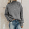 Oversize roll collar sweater for women-4