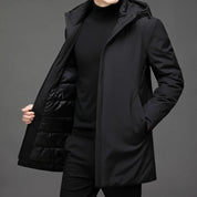Men's zipper hood long jacket | winter-5