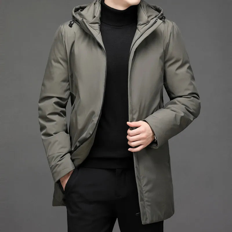 Men's zipper hood long jacket | winter-1