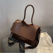 Eva | Luxe Croc-Flap Shoulder Bag