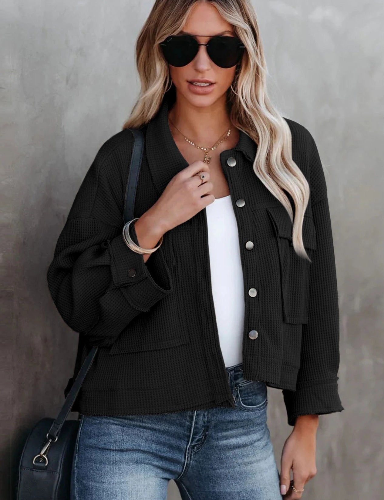 Long -sleeved women's sweater with collar - elegance & comfort-1