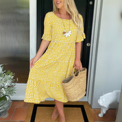 Relaxed Tiered Midi Dress for Women - Elegant Summer Style 2