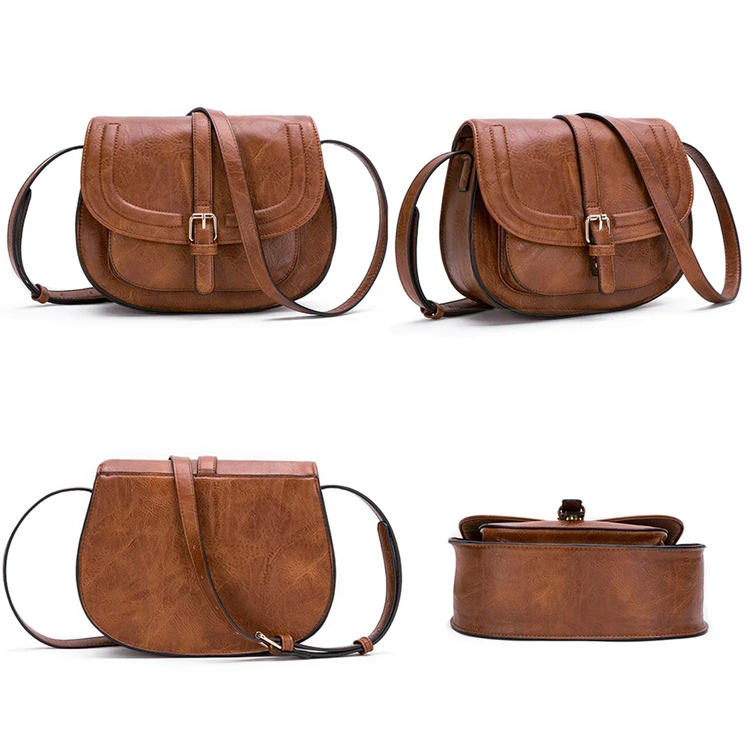Charlotte | Women's Vintage PU Leather Saddle Bag