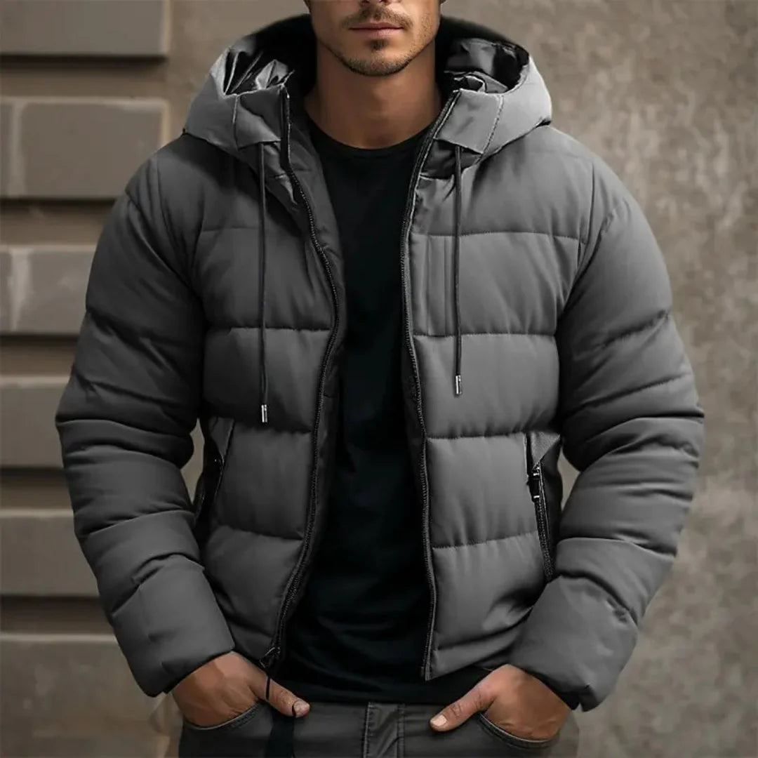 Men's buffer winter zipper jacket | Hood-1