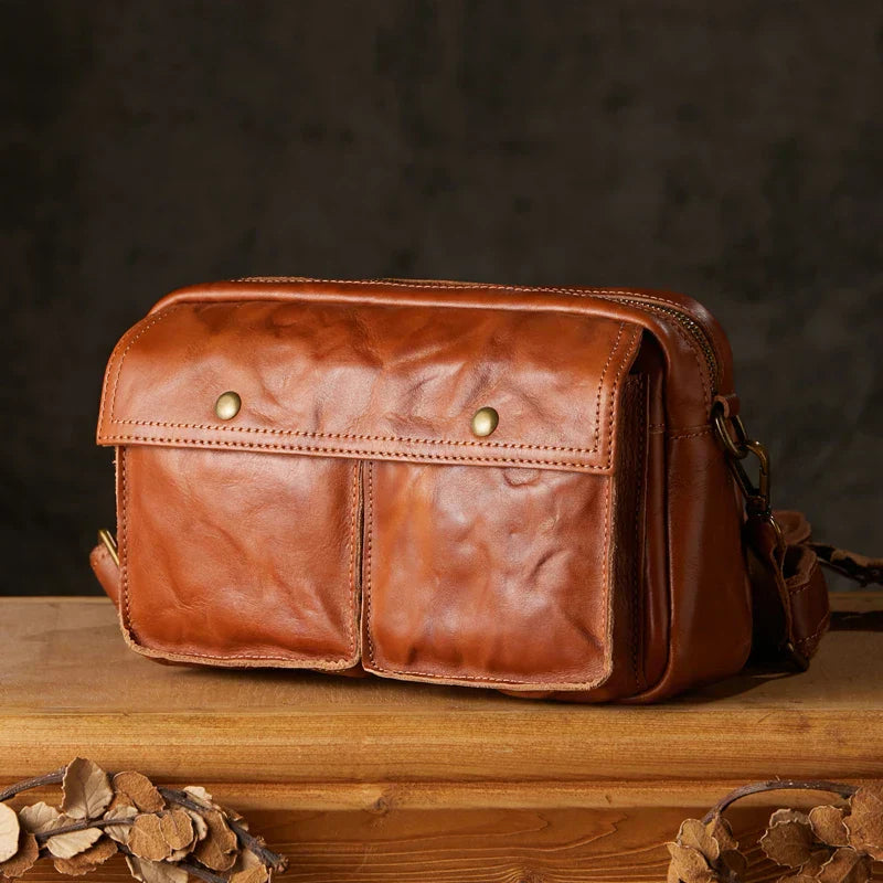 Elias | Men's Cowhide Leather Crossbody Travel Messenger Bag