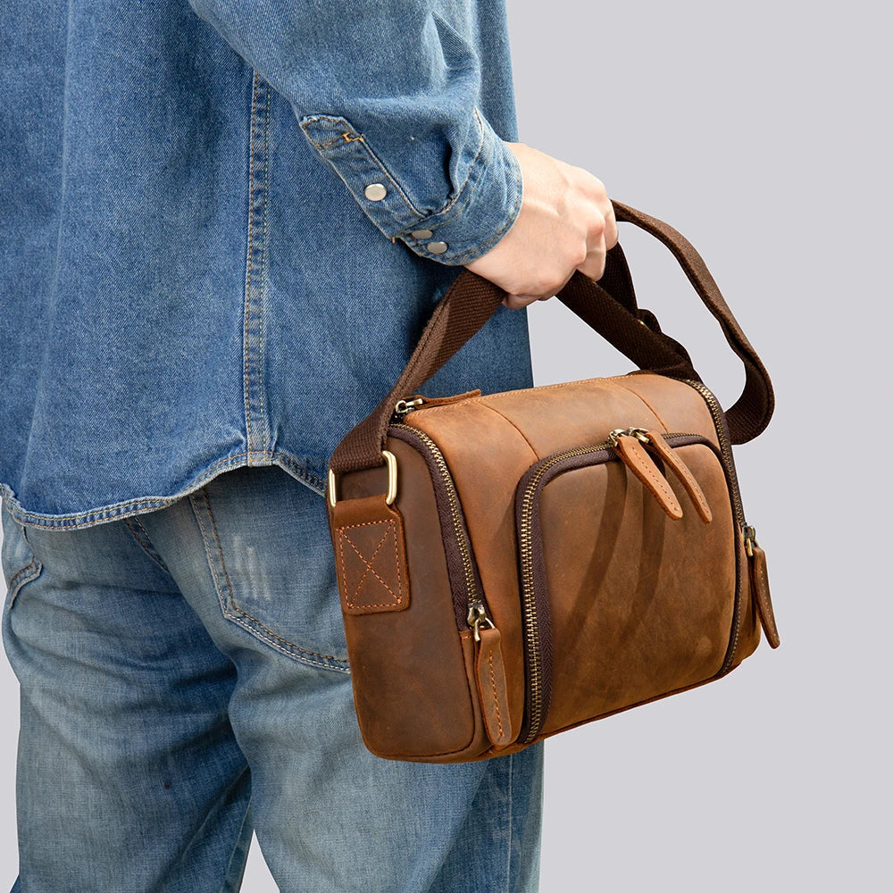 Kai | Men's Vintage Leather Crossbody Sling Travel Bag