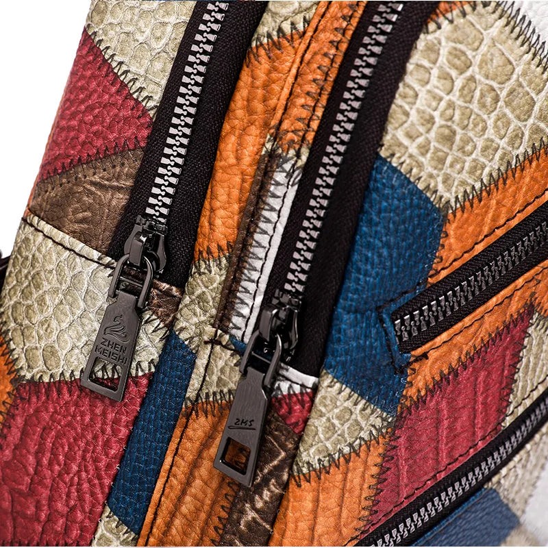 Fleur | Women's Color Block Crossbody Bag made of embossed PU Leather