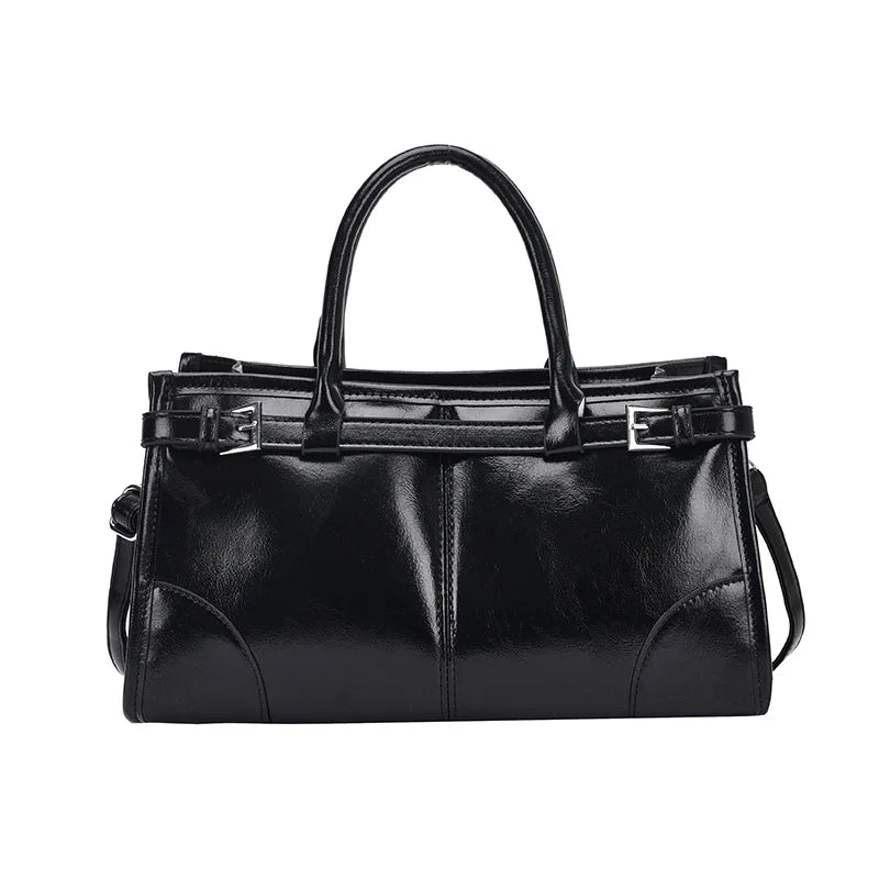 Clara | Large Retro Leather Shoulder Bag