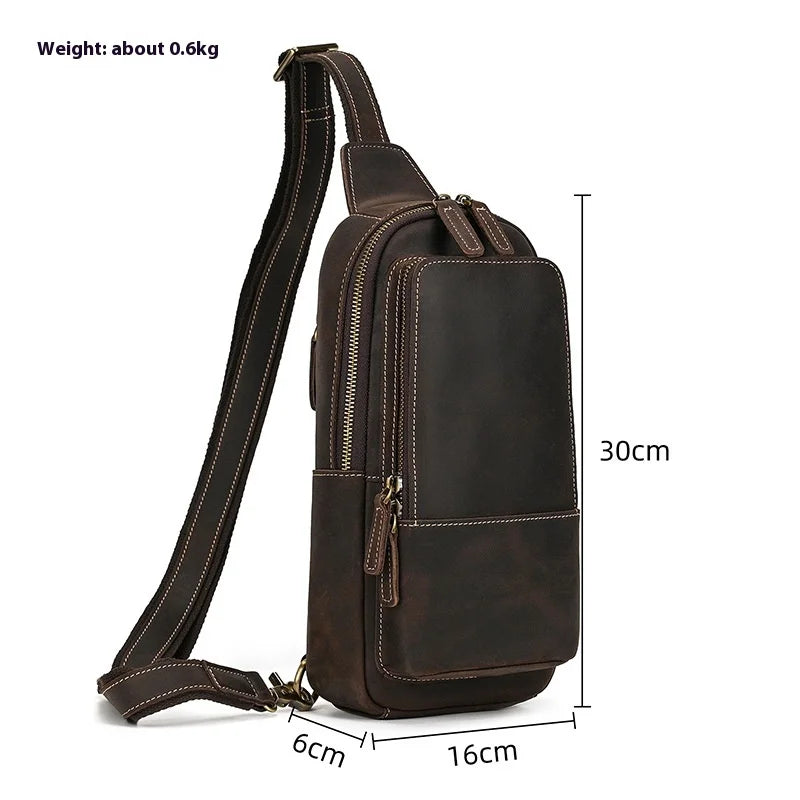 Mason | Men's Retro Genuine Leather Anti-Theft Crossbody Chest Bag