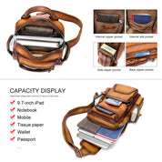 Liam | Vintage Cowhide Leather Shoulder Bag Travel Bag