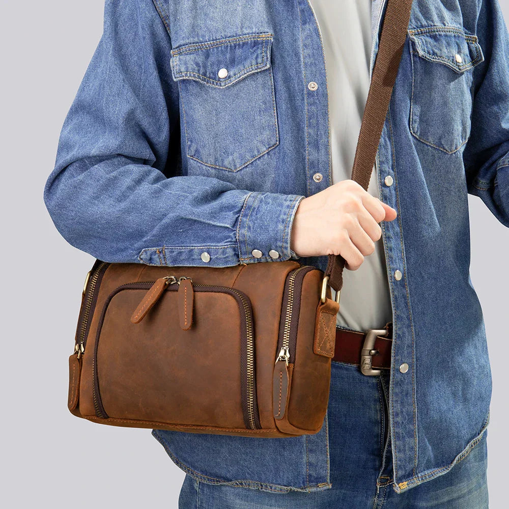 Kai | Men's Vintage Leather Crossbody Sling Travel Bag