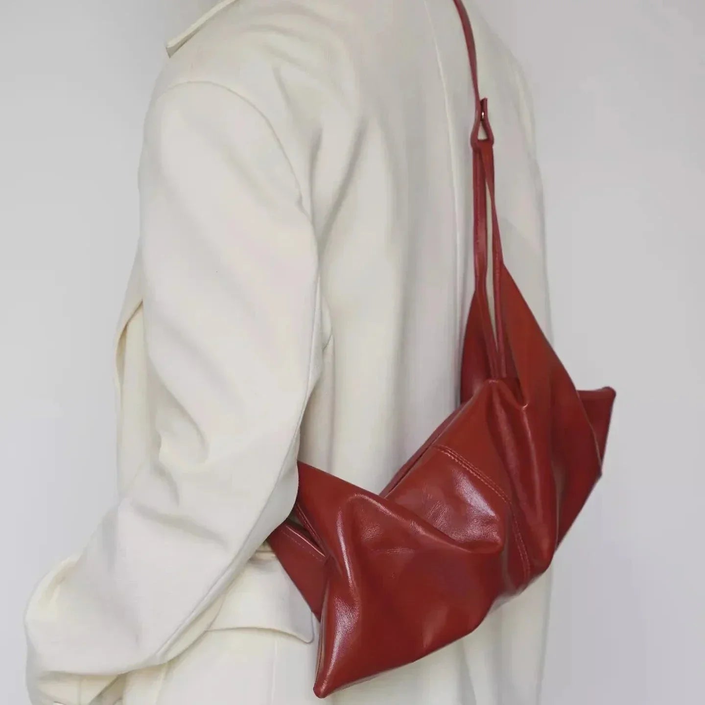 Luna | Women's Small Pleated Leather Crossbody Bag