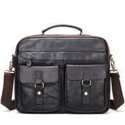 Max | Genuine Leather Briefcase Crossbody Messenger Travel Bag