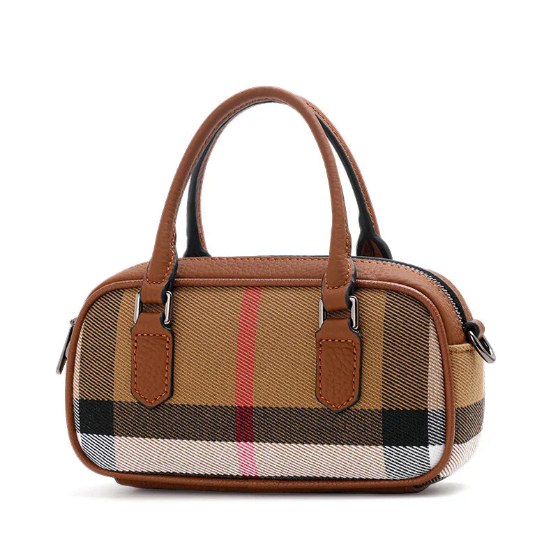 Iris | Vintage Plaid Canvas Shoulder Bag