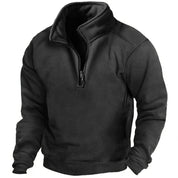 Men's casual half-zip sweatshirt with stand-up collar-4