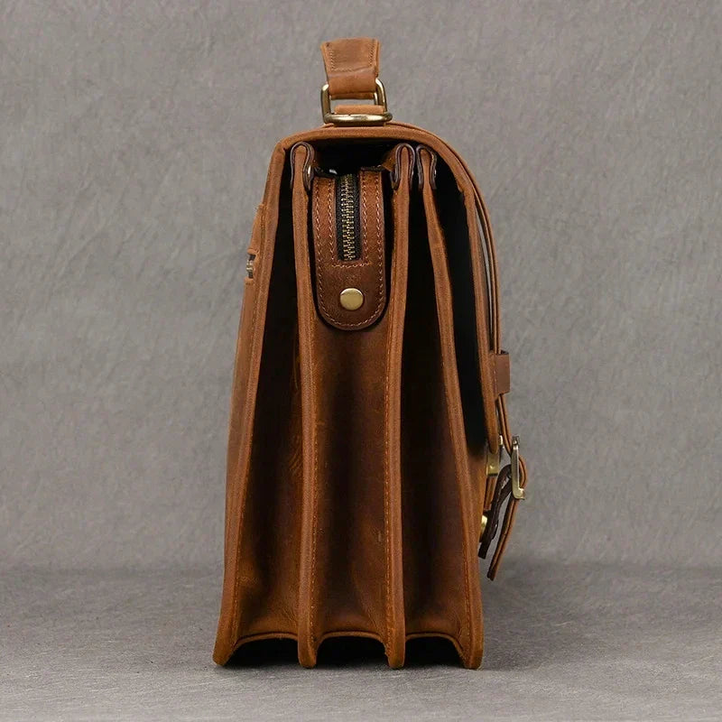Daniel | Men's Leather Crossbody Messenger Laptop Bag Travel Bag