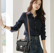 Lotte | Retro Leather Handbag with Buckle for Women