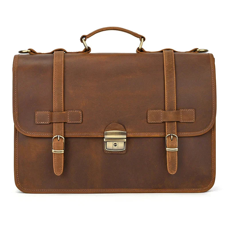 Daniel | Men's Leather Crossbody Messenger Laptop Bag Travel Bag