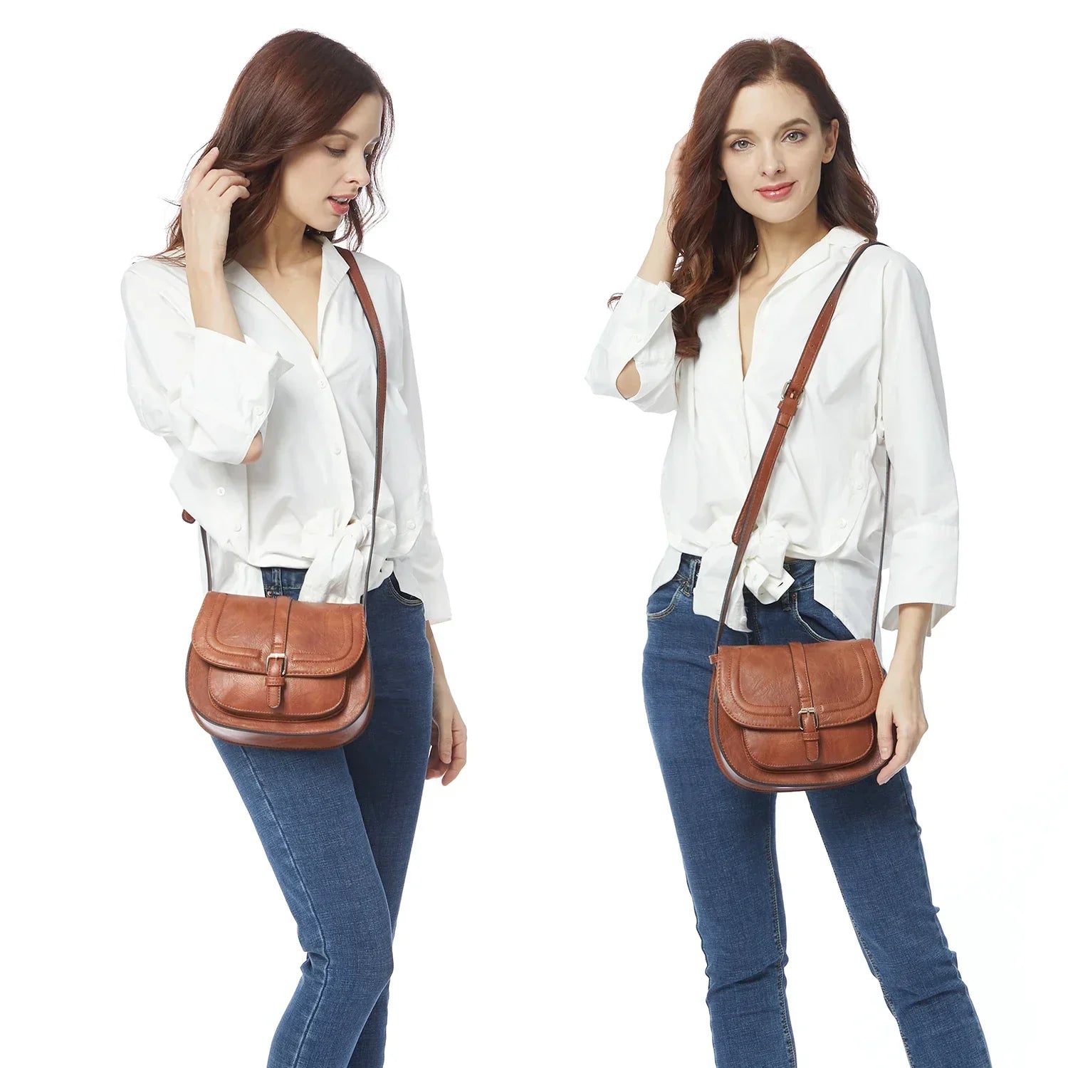 Charlotte | Women's Vintage PU Leather Saddle Bag