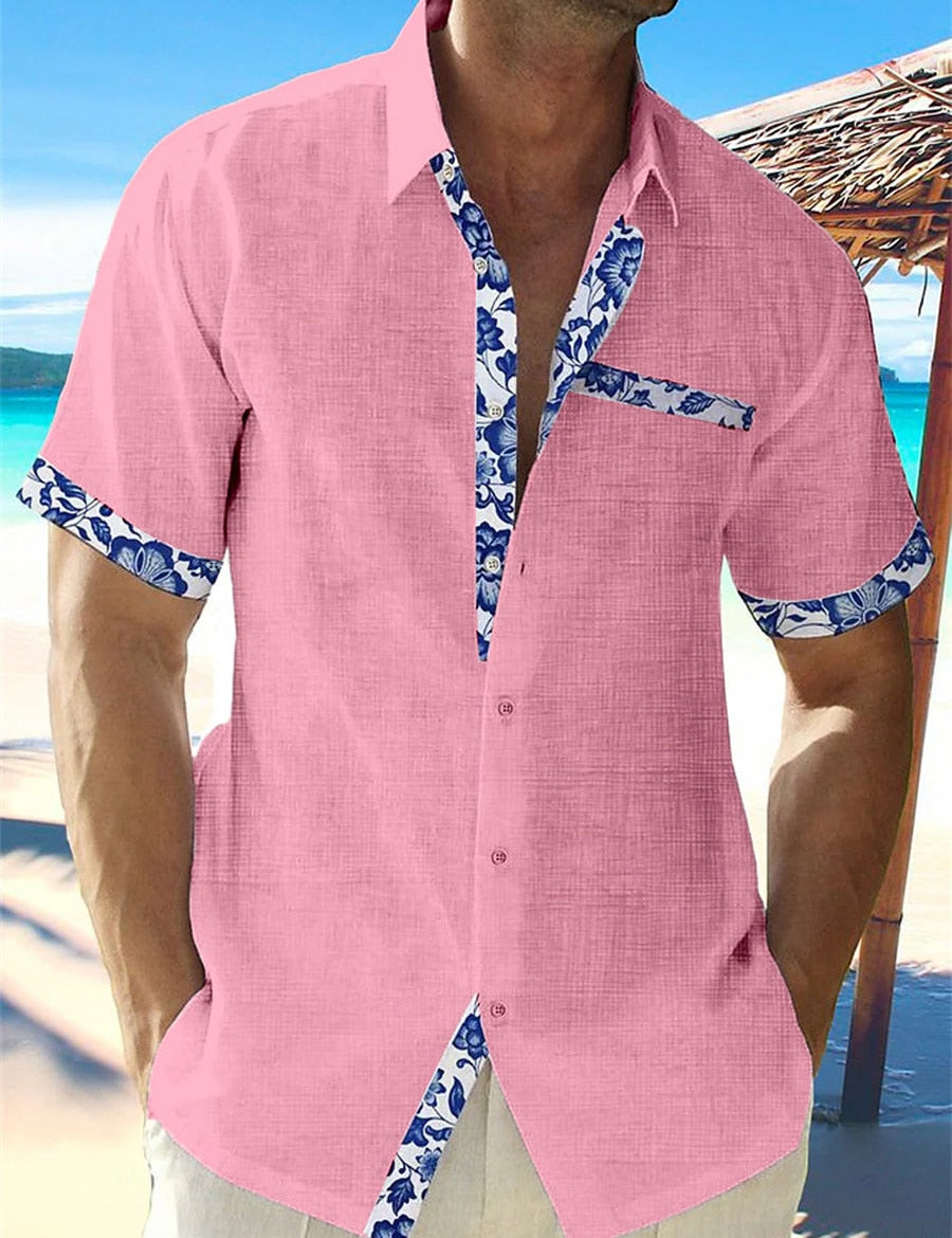 Luis | Tropical Breeze Trimmed Button-Up Shirt