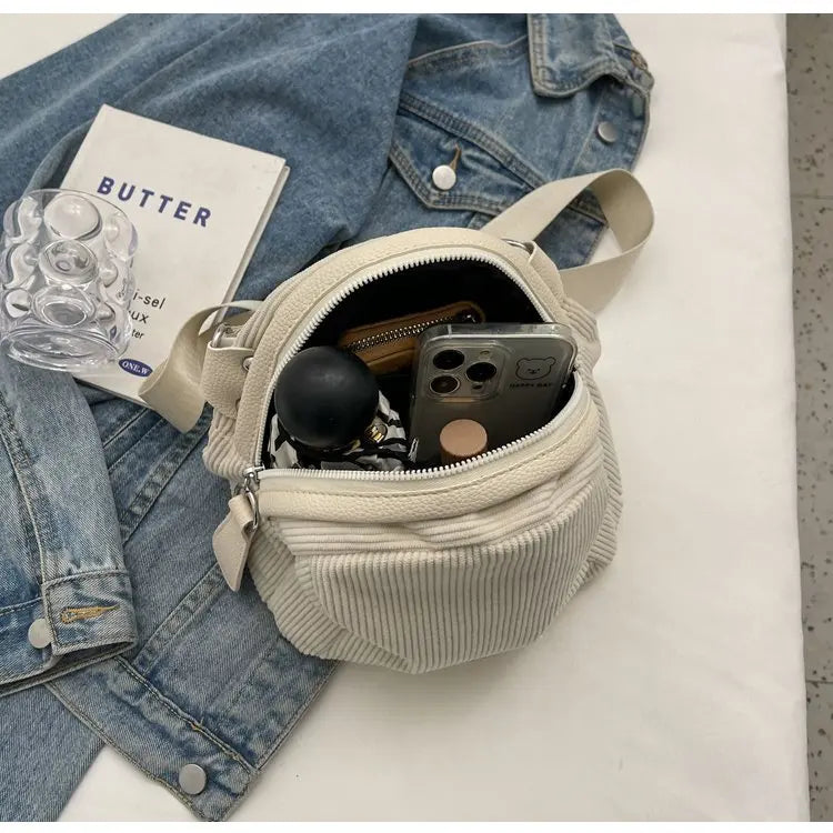 Eva | Simple Corduroy Shoulder Bag