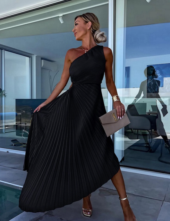 Halley | Chic Women's One Shoulder Midi Dress