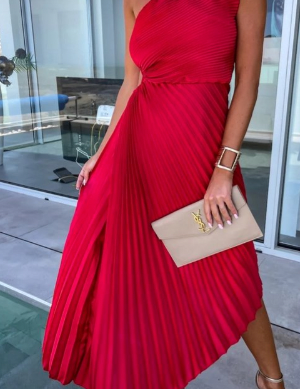 Halley | Chic Women's One Shoulder Midi Dress