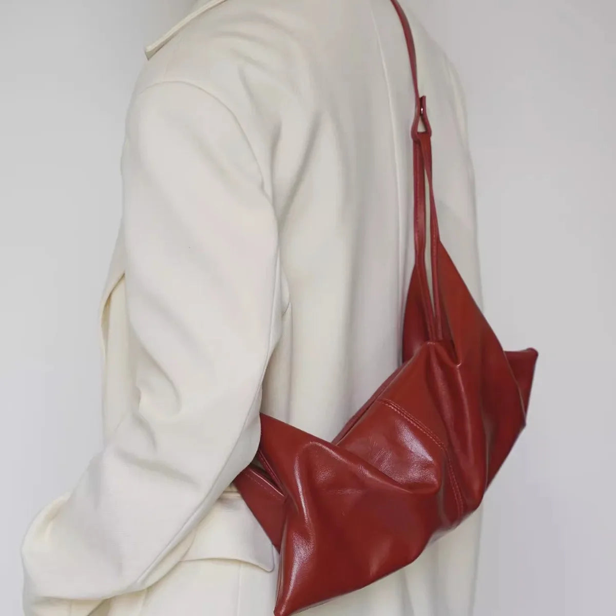 Luna | Women's Small Pleated Leather Crossbody Bag
