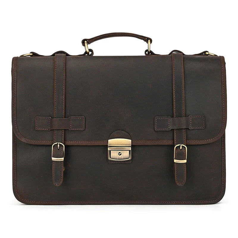 Daniel | Men's Leather Crossbody Messenger Laptop Bag Travel Bag