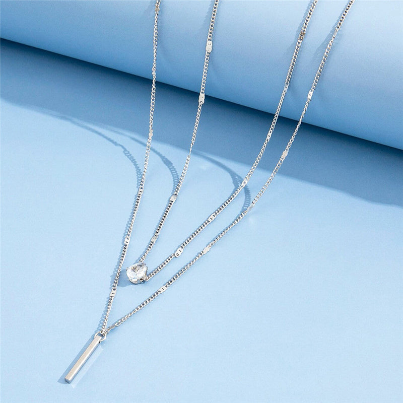 SparkleTwist | Layered Chain Necklace for Modern Elegance