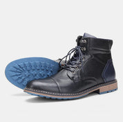 Men’s Leather Ankle Boots - Durable Slip-Resistant Sole - Casual Comfortable Fit-3