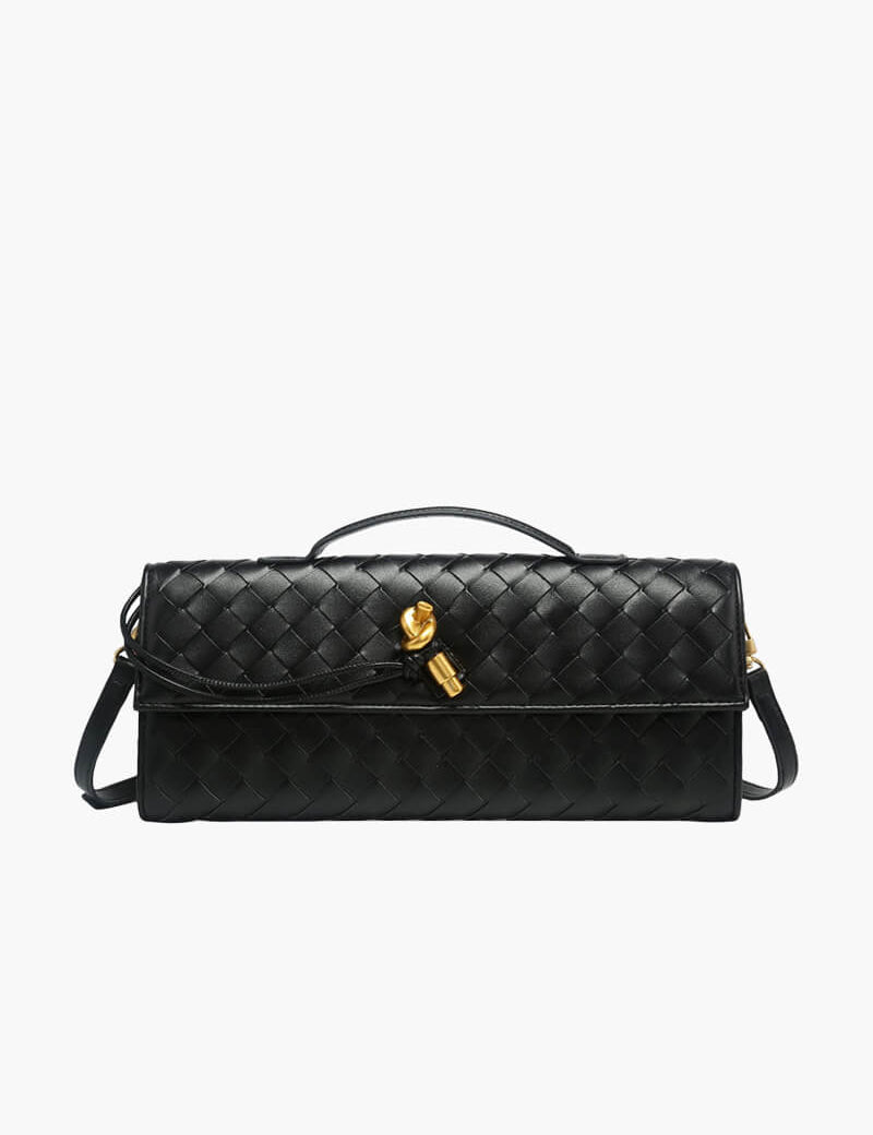 Arviel | Luxe Woven Handbag with Golden Closure