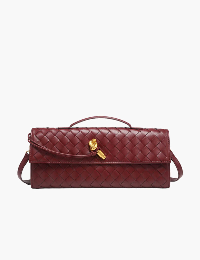 Arviel | Luxe Woven Handbag with Golden Closure