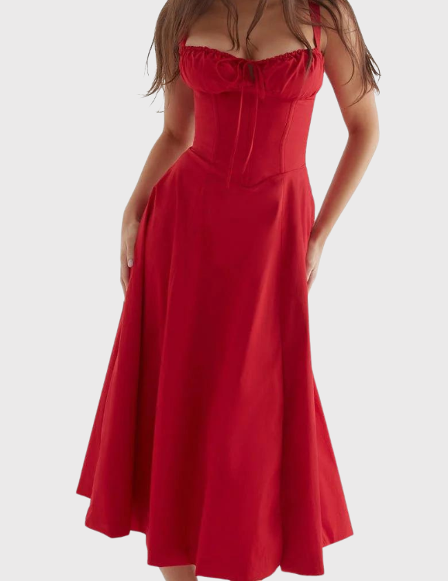 EILISH | Midi Bustier Corset Sun Dress