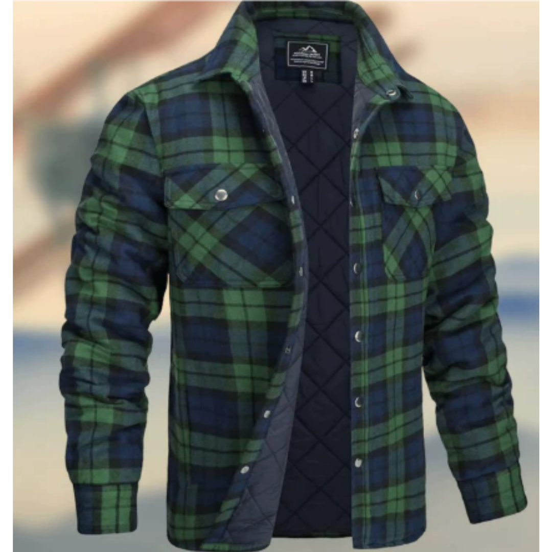 Men's button down warm shirt jacket | Long -sleeved-6