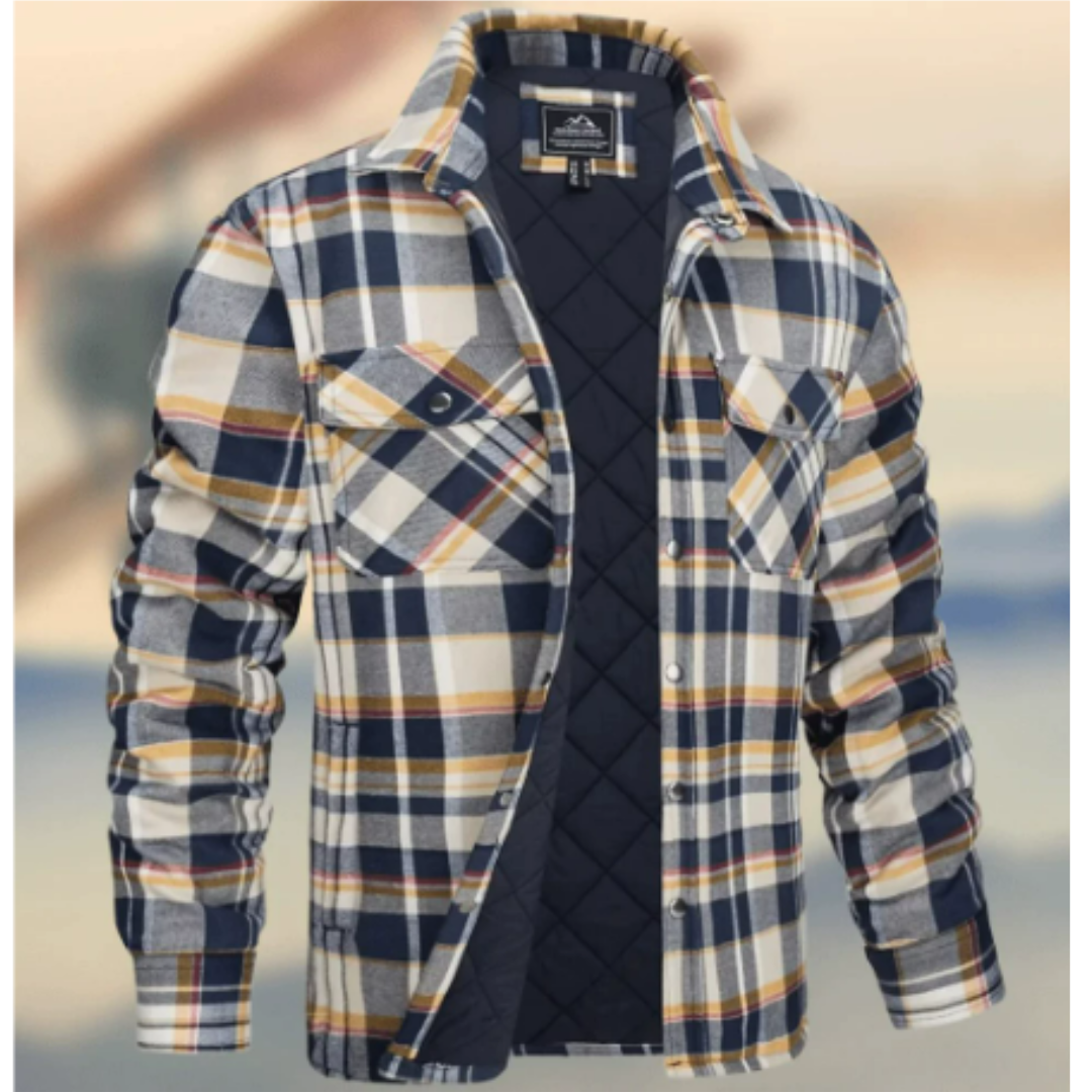 Men's button down warm shirt jacket | Long -sleeved-2