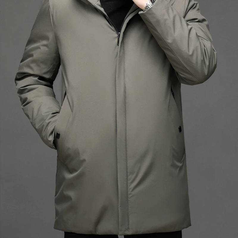 Men's zipper hood long jacket | winter-3