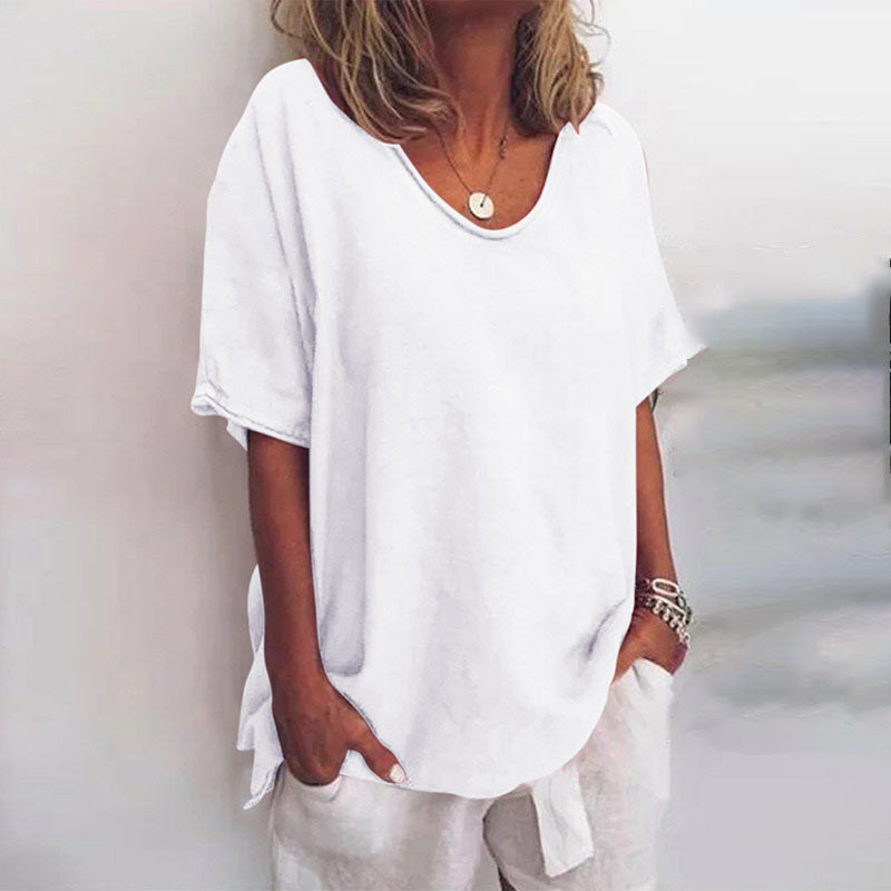 White Loose Blouse for Women - Elegant Summer Top with Flattering Fit and Lightweight Comfort 2