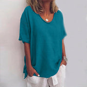 White Loose Blouse for Women - Elegant Summer Top with Flattering Fit and Lightweight Comfort 4