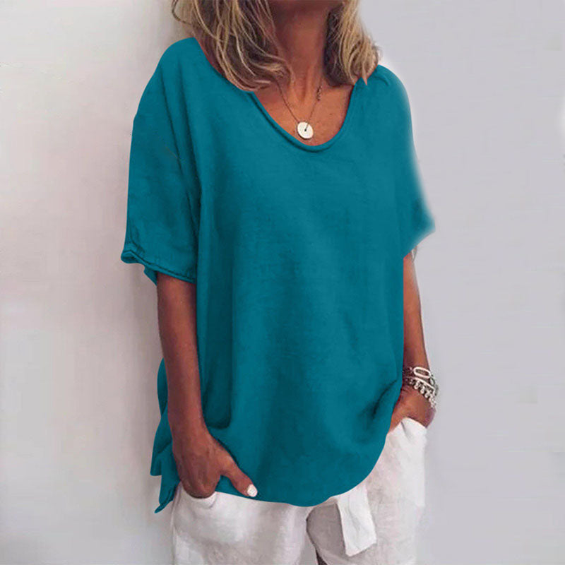 White Loose Blouse for Women - Elegant Summer Top with Flattering Fit and Lightweight Comfort 4