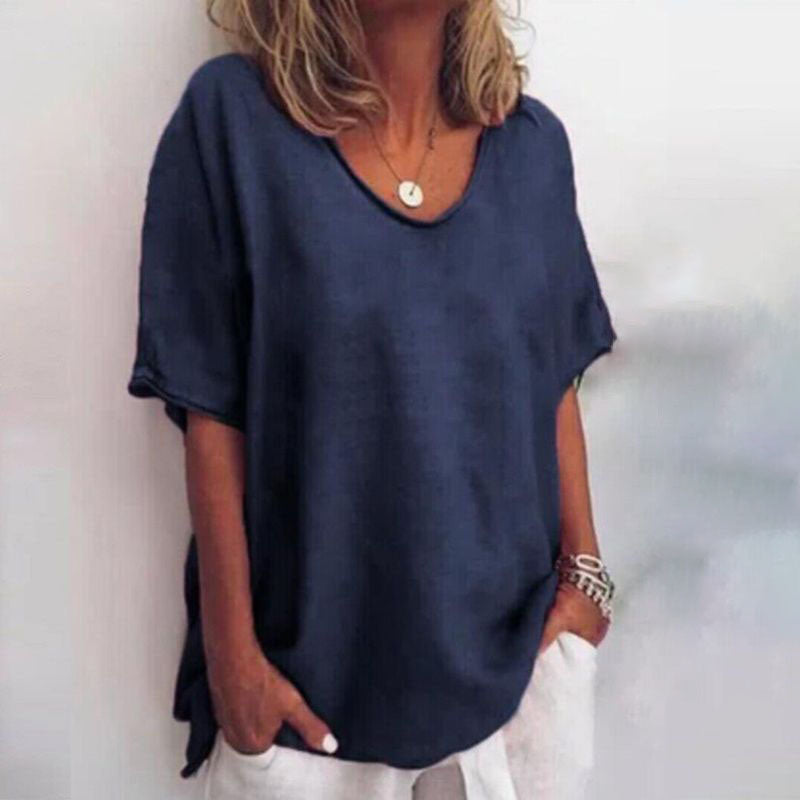 White Loose Blouse for Women - Elegant Summer Top with Flattering Fit and Lightweight Comfort 6