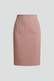 White Pleated Midi Skirt for Women - Elegant High Waist Design with Back Slit 1