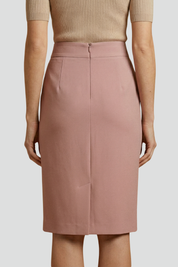 White Pleated Midi Skirt for Women - Elegant High Waist Design with Back Slit 3
