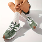 White Sneakers Women with Arch Support - Women's Retro Platform Casual Lace-Up Trainers 1