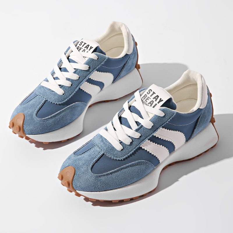 White Sneakers Women with Arch Support - Women's Retro Platform Casual Lace-Up Trainers 2