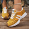 White Sneakers Women with Arch Support - Women's Retro Platform Casual Lace-Up Trainers 9